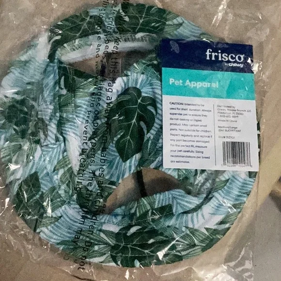 Fresco Dog & Cat Bucket Hat Palm Leaf  Short Brimmed Medium/Large - Picture 5 of 11